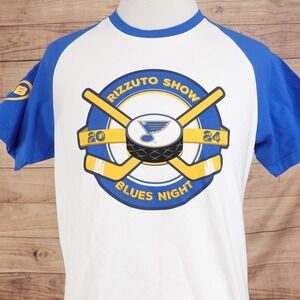 St Louis Blues Shirt Large Hockey Rizzuto Show 2024 SGA Giveaway 105.7 The Point